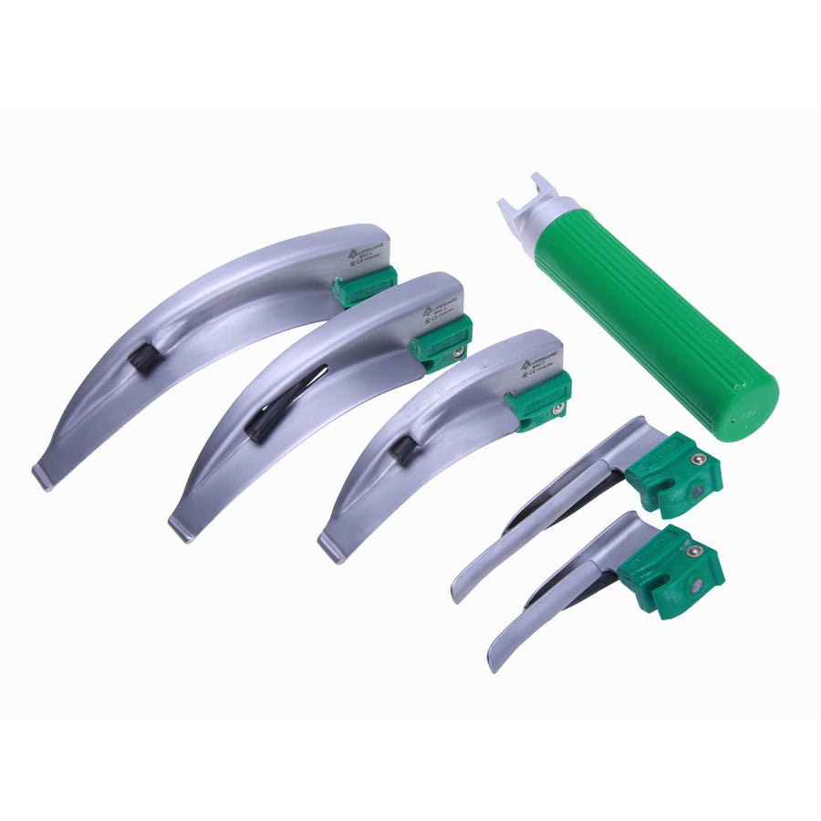Laryngoskop Set Einweg Metall | Mi 0/1 Mac 2-4 LED Kaltlicht, ohne Batterie