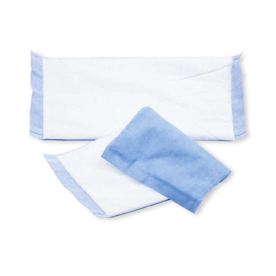 BEESANA Saugkompressen steril | 10 cm x 20 cm | 30 Stk. | weiss-blau