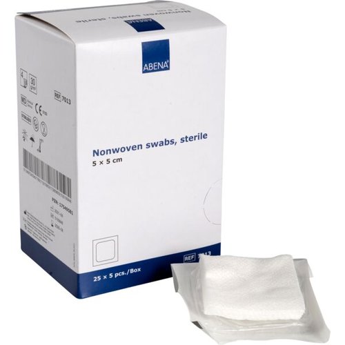 ABENA Vlieskompressen steril 4-lagig | 5 cm x 5 cm | 125 Stk.