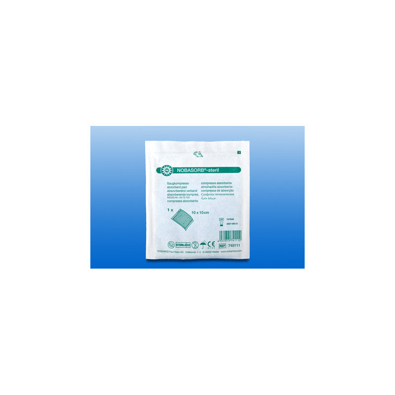25 Stk Saugkompressen NOBASORB-steril von Nobamed 10 cm x 10 cm - 740111