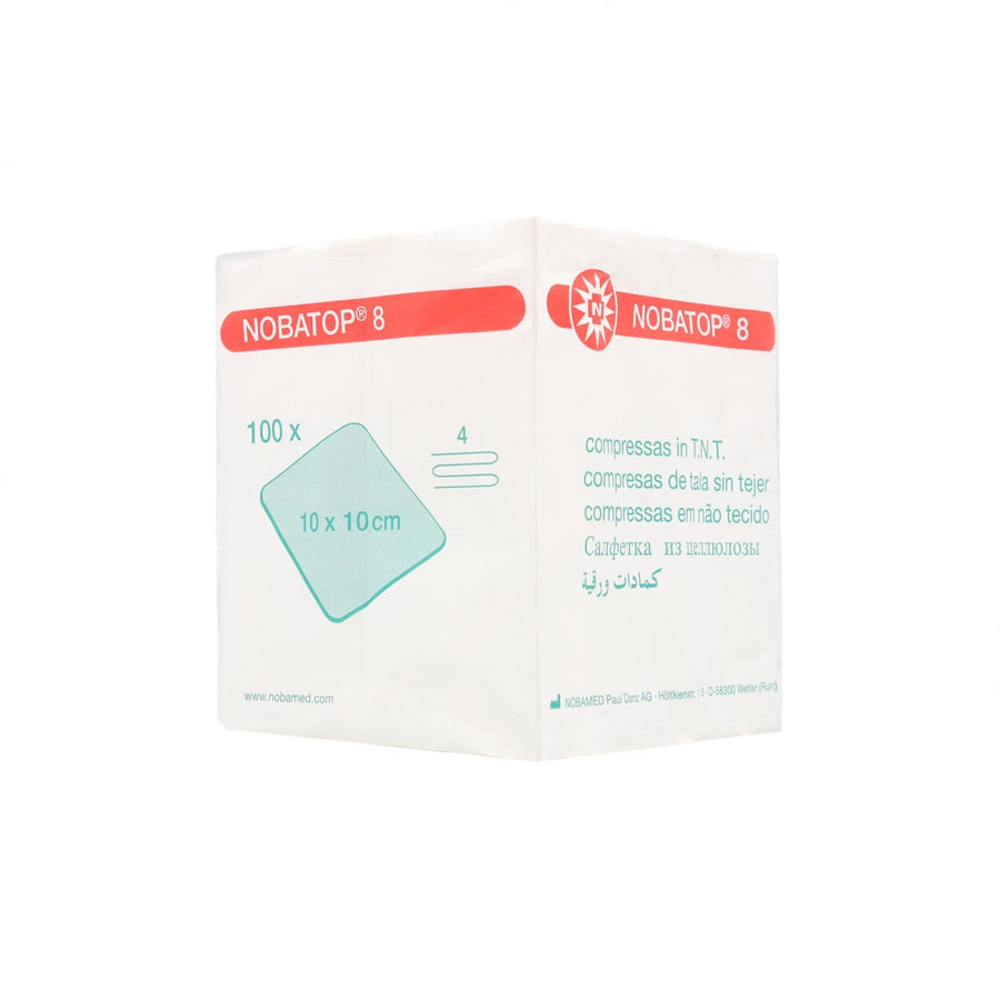 100 Stk Vlieskompressen 4-lagig NOBATOP 8 von Nobamed 10 cm x 10 cm - 854012